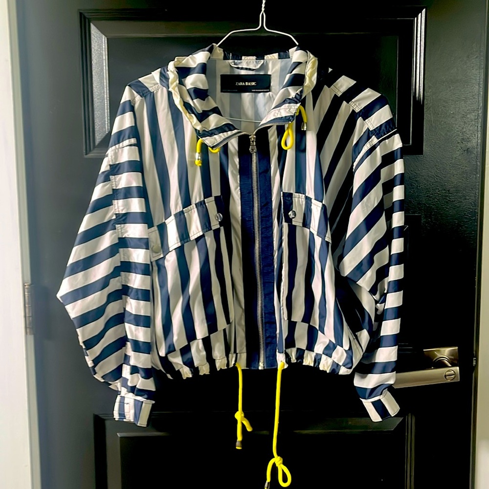 Zara Nylon Stripe Jacket Size XS